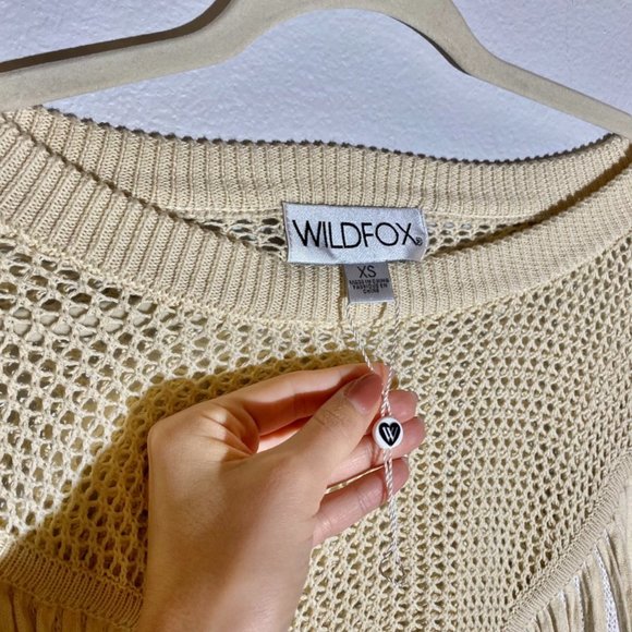 Wildfox I Crochet Fringe Boho Sweater - Picture 4 of 6